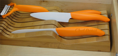 Ceramic Kyocera Knife Set in drawer