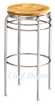 Atolle Maple & Chrome Swivel Stool