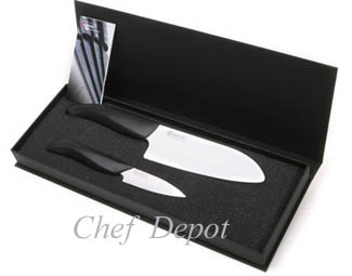 Ceramic Santoku Knife and Paring Knife Gift Set