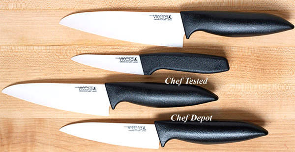 Revolution 3 Piece Ceramic Knife Set - 6 Chef's, 5 Micro Serrated Tomato  and 3 Paring