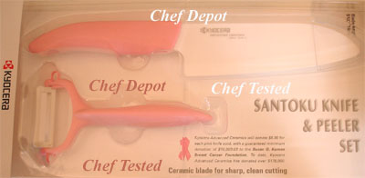 5.5 in. Susan G. Komen Ceramic Santoku Knife, Bonus Peeler Set