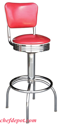 Red Swivel Retro Diner Chair Bar Stool