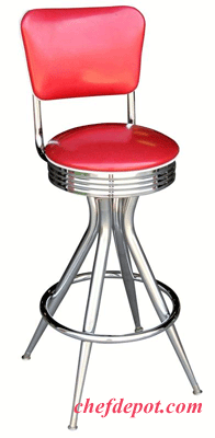 Red Swivel Retro Diner Chair Bar Stool