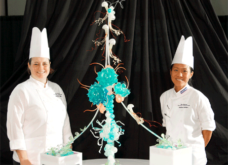 Pulled Sugar Sculpture for Pastry Competition