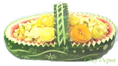 Watermelon Basket with flowers