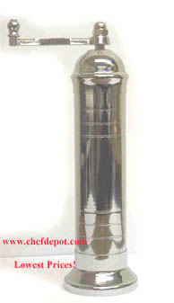 Sitefei stainless steel durable salt mill silver, 181 g single handed salt and pepper mill