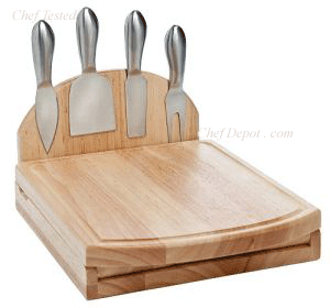 Cheese Knife cutting board Set with pull out drawer