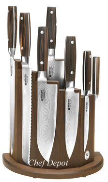 Modern Knife Block with German damascus knives