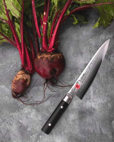 Kasumi double bevel is a perfect choice for root vegetables