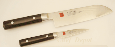 Kasumi Santoku Knife 7 in. blade, double bevel and 3 in. Paring Knife Set