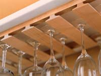 Bar Pub Wine & Champagne Glassware Holder JK Adams Hanging Wooden Stemware Rack 